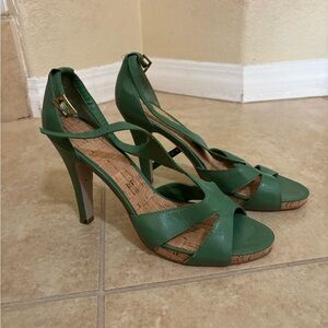 Green Leather Heels